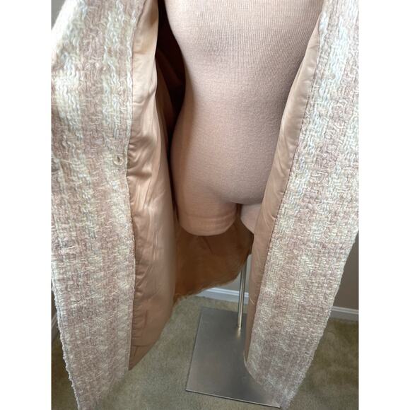 LoveShackFancy Asryn Tweed Double Breasted Winter White Long Coat Size XL - Picture 4 of 9